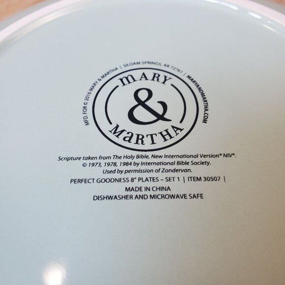 Mary & Martha Perfect Goodness Salad Plates Lot of 4 Green White Give Thanks - Picture 12 of 14